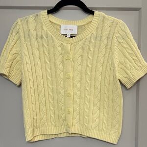 Pink Rose Soft Yellow Knit Sweater